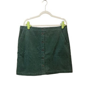 Green Button-Front Women's Skirt